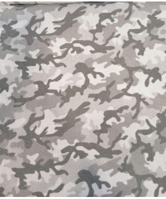 Algodon 100% camuflaje gris claro 1.40 ancho